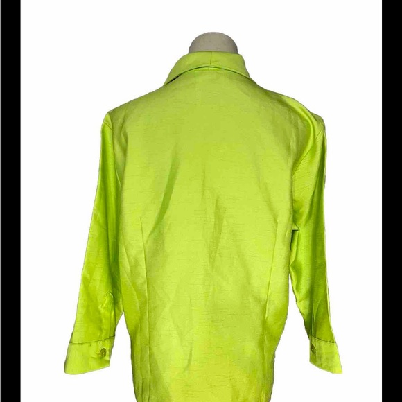 Borcellini Women’s Size 12 Green collard,  Shirt Button Down - Picture 3 of 8